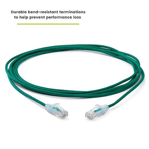TRUECABLE Cat6 Component Rated Patch Cable, Unshielded (U/UTP), 10ft, Green, 28AWG Stranded Pure Copper, Snagless 10G High-Speed Ethernet Cable, PoE++ 4PPoE 100W, UL Listed, RoHS-3, 1 Pack