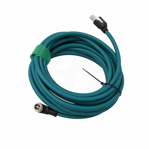 HangTon Right Angle M12 Ethernet 8 Pin X-Code RJ45 Cable for Datalogic Matrix 220 320 Reader IV3 Cognex IS8000 DM470 Vision Camera Sensor Reader 5M