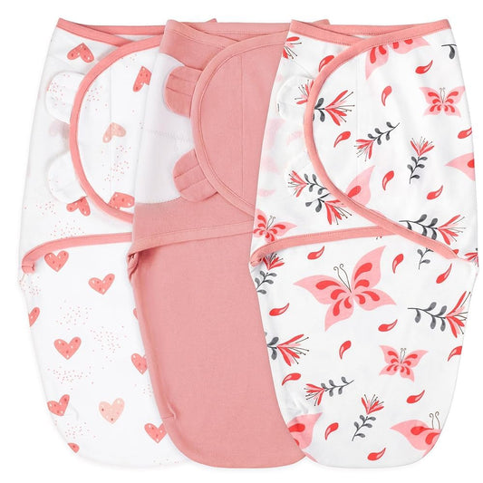 Yoofoss Baby Swaddles - 100% Cotton Adjustable Swaddle Sack | Soft & Breathable for Newborns (0-3 Months, 3 Pack)