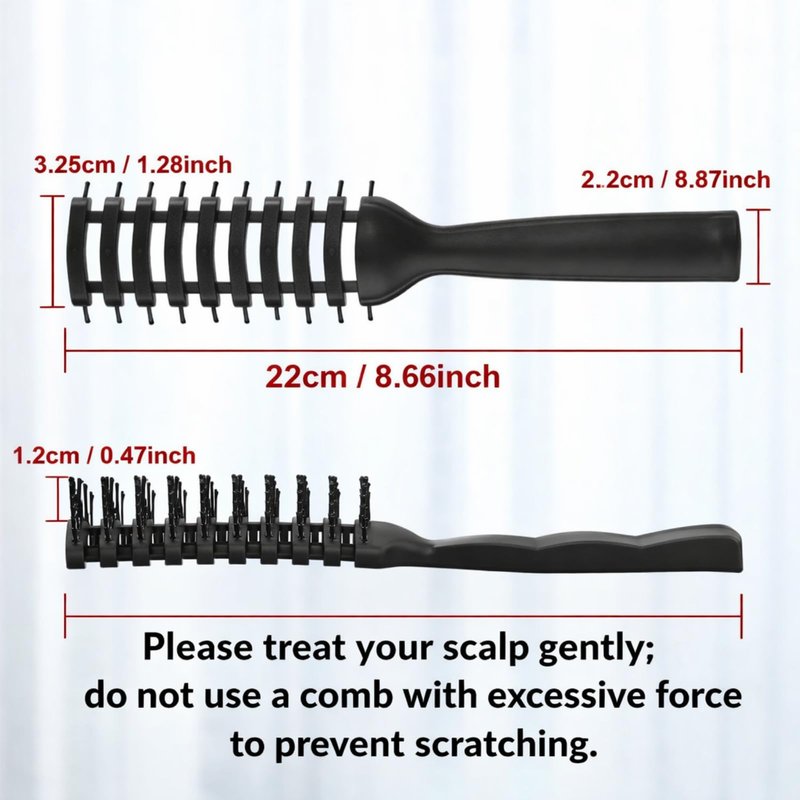 Patelai 3 Pieces Vent Hair Brush for Men Women Black Plastic Styling Hair Brush Anti Static Bristles for Wet Short Curly Straight Hairs Blow, Drying Quickly, Speed Blow Pain-free Detangling Brushes