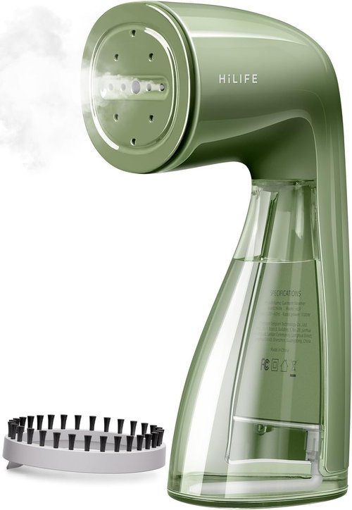 HiLIFE Portable Handheld Clothes Steamer - 240ml Capacity, 700W Strong Steam for Home & Travel | Olive Green