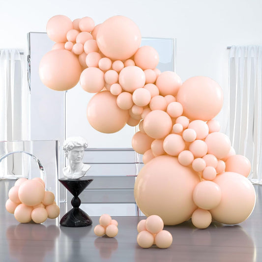 PartyWoo Pastel Orange Balloons - 100 Pcs in Various Sizes for Wedding & Baby Shower Decor | Latex Arch Kit