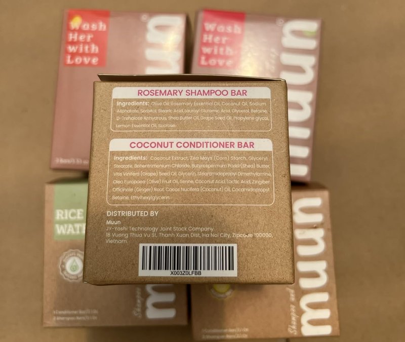 Muun Rosemary Shampoo and Conditioner Bar Set 3 - Natural Solid Hair Growth Soap Bars for Women with Straight, Curly or Thinning Hair for Anti-Hair Loss, Regrowth, pH Balanced, Sulfate & Silicone Free