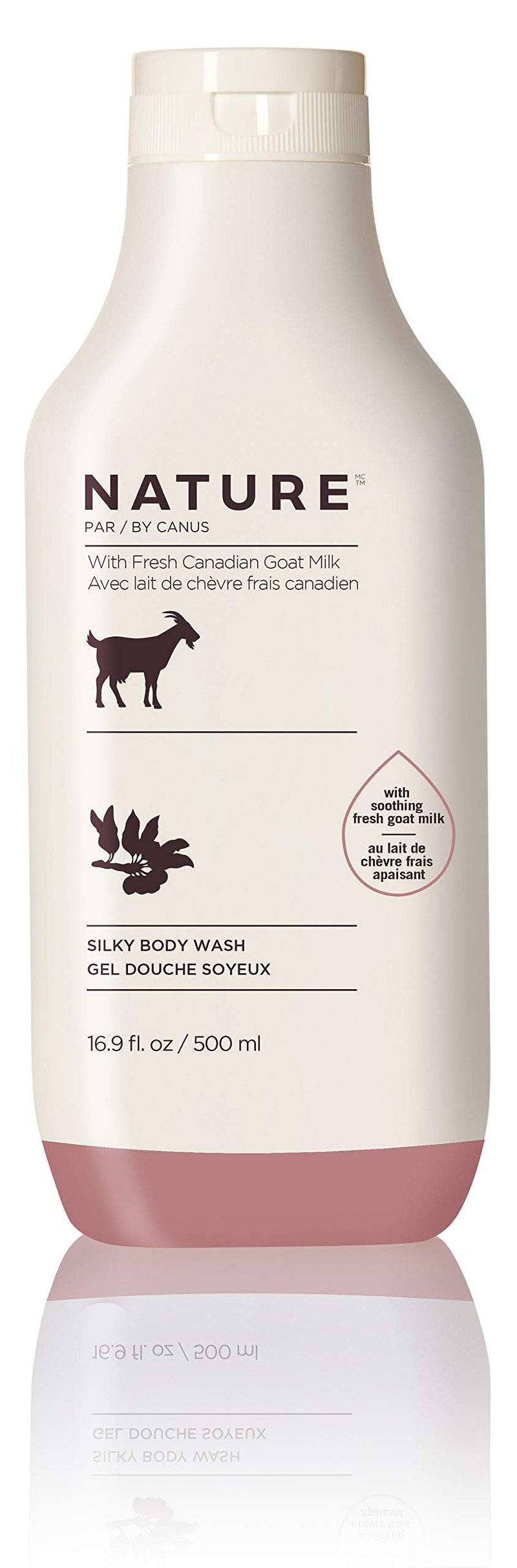 Nature by Canus Goat Milk Body Wash with Shea Butter, silky 16.9 fl oz cleanser for dry skin, fresh Canadian goat milk formula, no parabens