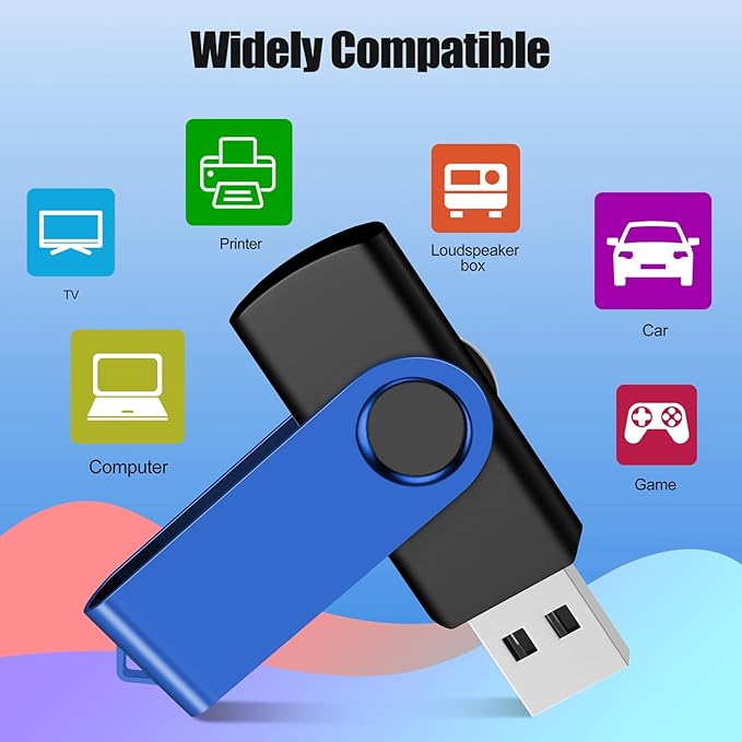 EASTBULL 4GB USB Flash Drive 50 Pack with Lanyards - USB 2.0 Jump Drive for Storage and Backup - Blue 50PCS