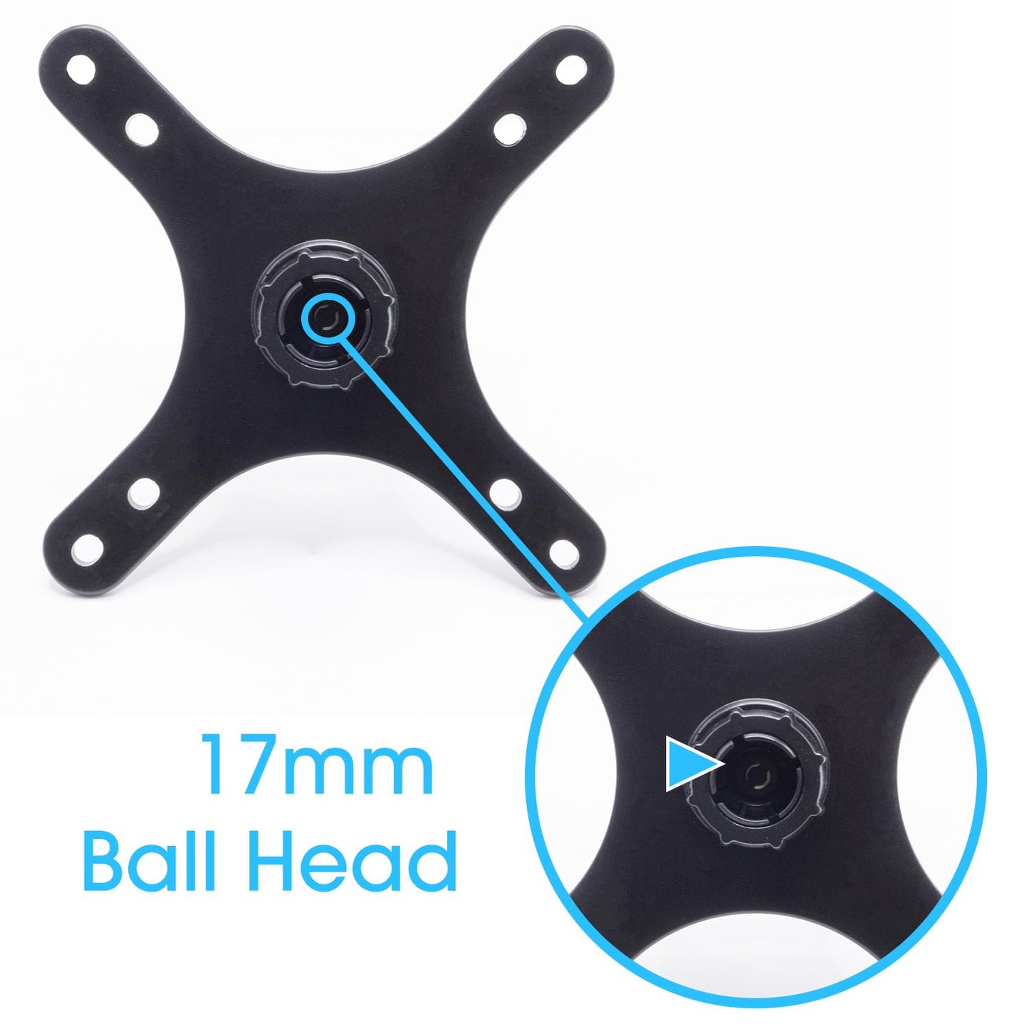 Kado Portable Monitor Stand Adapter 17mm Ball Head to 100x100mm 75x75mm