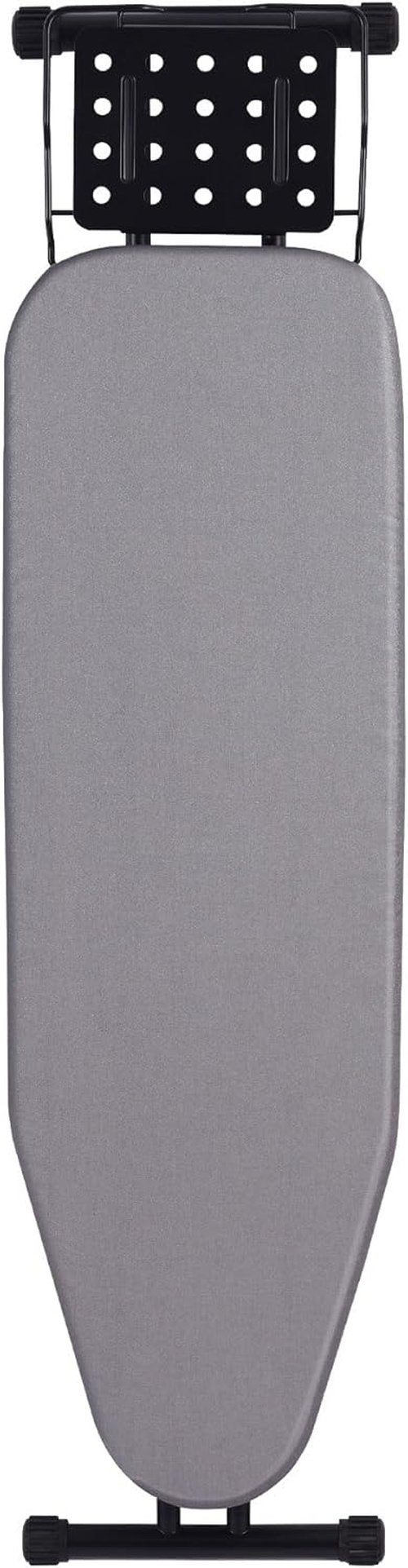 Jakeefud Deluxe Ironing Board - Heat Resistant Cover & Thick Felt Pad | Full Size, Foldable (Light Grey)