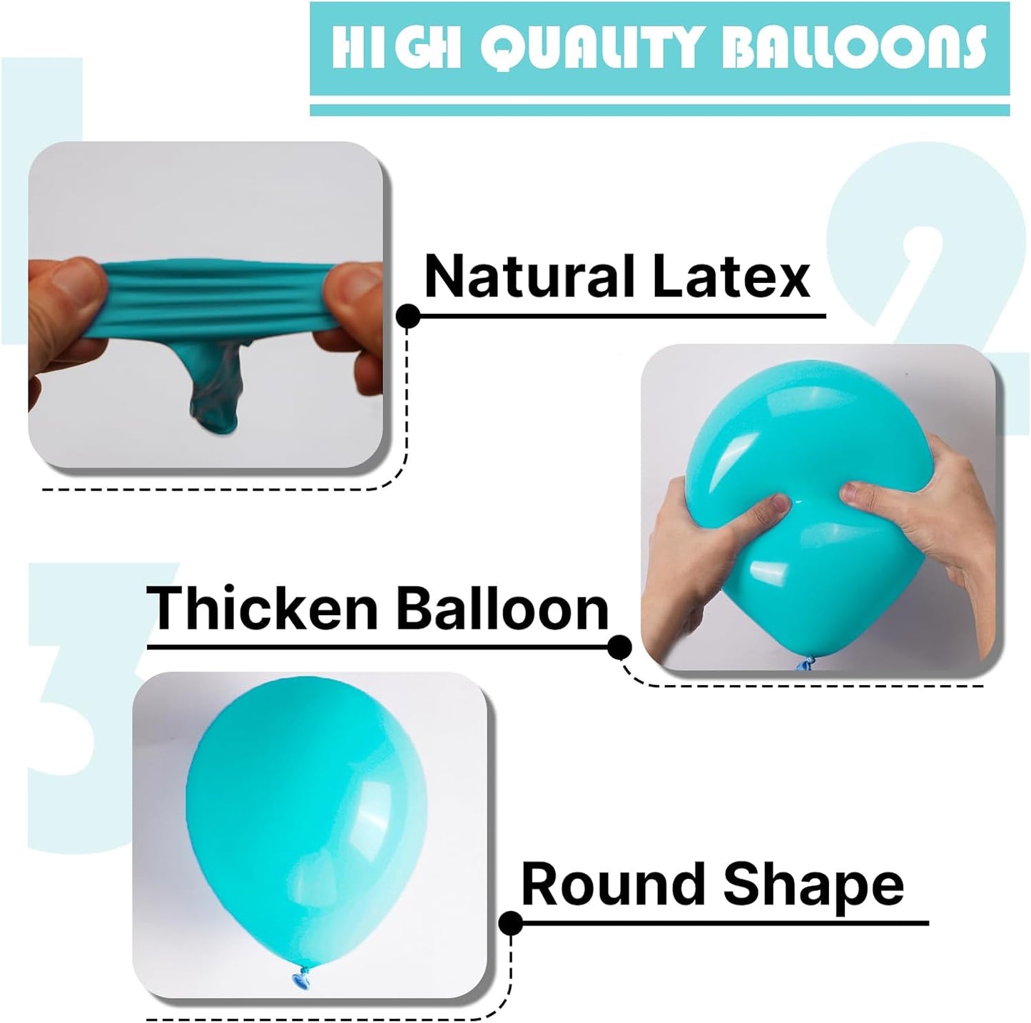 PartyWoo Teal Balloon Arch Kit - 120pcs in Various Sizes for Baby Showers, Gender Reveals & Birthdays
