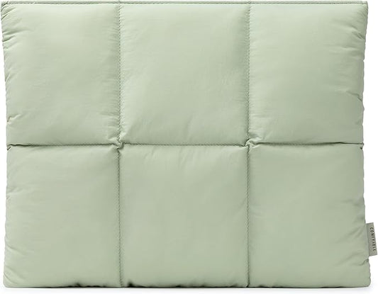 Comfyable Puffy Laptop Sleeve 13 Inch 14 Inch, Quilted Puffer Laptop Carrying Case for Women, Pillow Case Compatible with MacBook Air/Pro M5 M4 M3 M2 Pro/Max 2026, 13" MacBook Neo A18, Sage