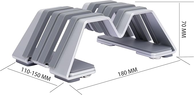 Psitek Adjustable Dual Vertical Laptop Stand - Supports 2 Devices Holder, Fit for All Laptops(10-30mm Thickness) - Fashion Design, Adjustable Width, Anti-Slip & Scratch-Resistant, Patented Design