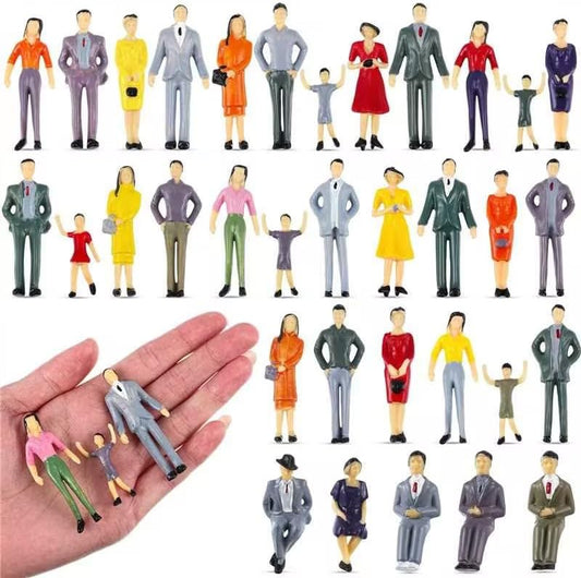 Skiennix Miniature People Figurines - 30 Pcs 1:30 Scale Tiny Models for Realistic Scenes