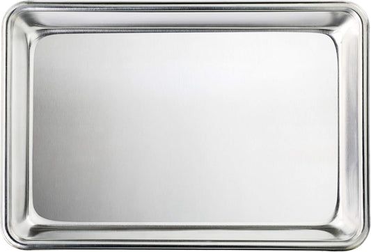 New Star Foodservice 18-Gauge Aluminum Sheet Pan - Commercial-Grade Bun Pan (9 2/3" W x 6 2/3" L x 1" H)