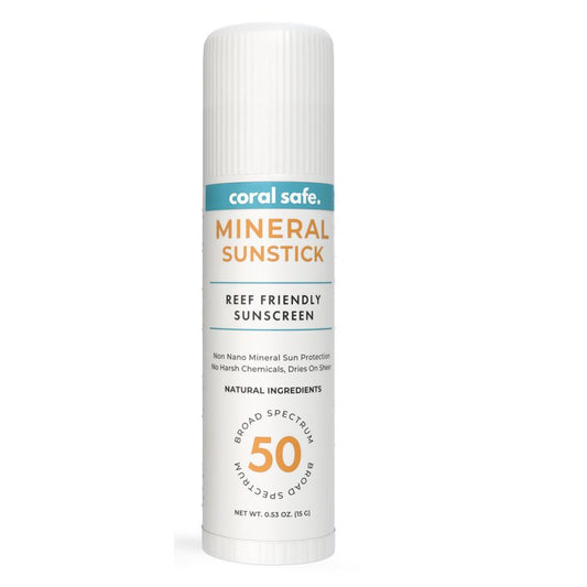 Reef Safe Mineral Sunscreen Face Stick SPF 50 - Biodegradable, Non-Nano Zinc Oxide, Travel Size, Hawaii & Mexico Approved, TSA Approved, 0.5 oz by Coral Safe