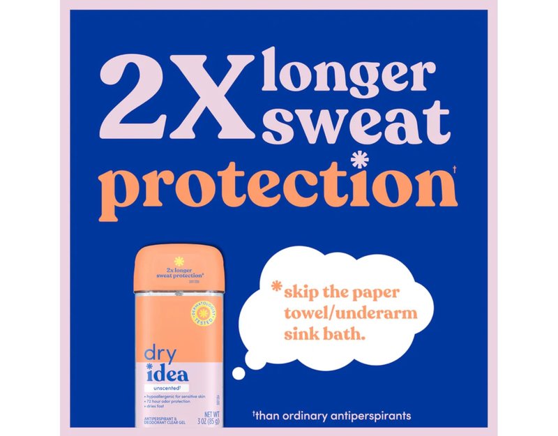 Dry Idea Advanced Dry Unscented Antiperspirant & Deodorant Clear Gel 3 oz (Pack of 5)