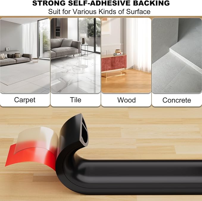Kneelisa 10FT Side-Open Extension Cord Covers for Wires on Floor,Silicone Power Cable Protector Cord Hider Management Strip,Hide Electric Wire on Carpet,Chord Runner Protective Safety,Black
