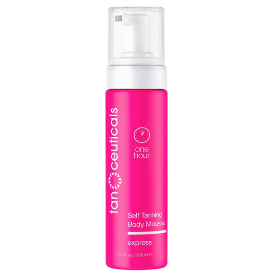 Tanceuticals Express Self Tanning Body Mousse - Fast Acting Self Tan Foam - Develops in 1-4 Hours, Natural Looking, Vegan & Cruelty Free - Sunless Tanner with Acai Berry, Pomegranate & Argan Oil