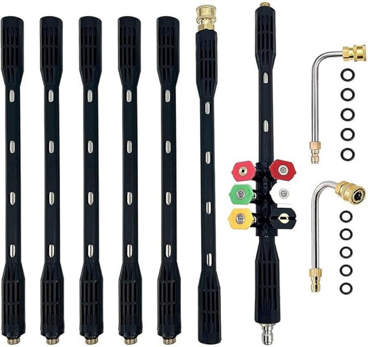 Pressure Washer Extension Wand-Gutter Cleaning Tools Extension Wand Power Washer Replacement,1/4Inch Quick Connect Durable Easy to Use Black&Silver