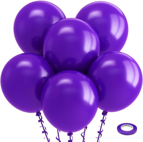 Bezente Dark Purple Latex Balloons - 30 Pack Large Round Balloons for Graduation & Party Decor