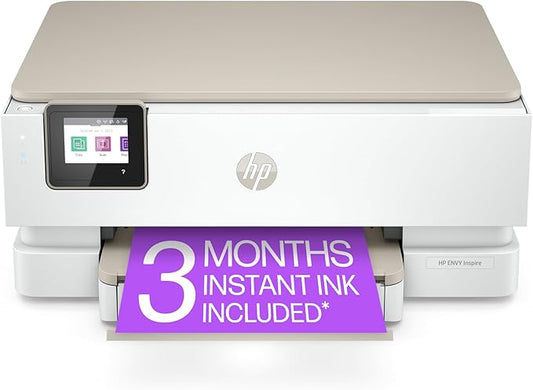HP Envy Inspire 7255e Wireless Color Inkjet Printer, Print, scan, copy, Easy setup, Mobile printing, Best-for-home, 3 month Instant Ink trial included, AI-enabled (1W2Y9A)