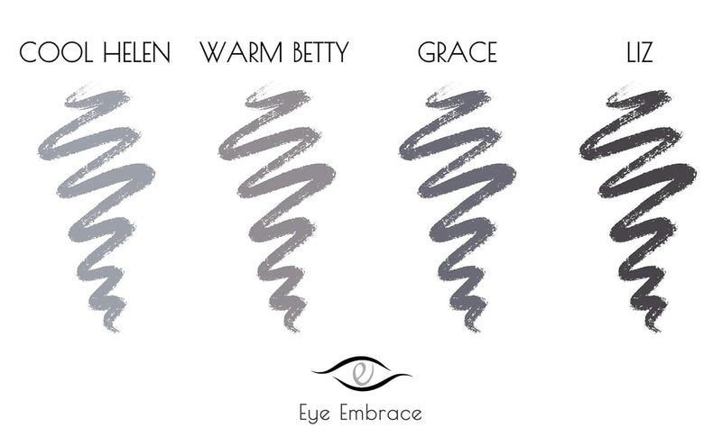 Eyebrow Pencils 4-Pack Bundle - Light & Medium Gray, Waterproof Double-Ended with Spoolie Brush