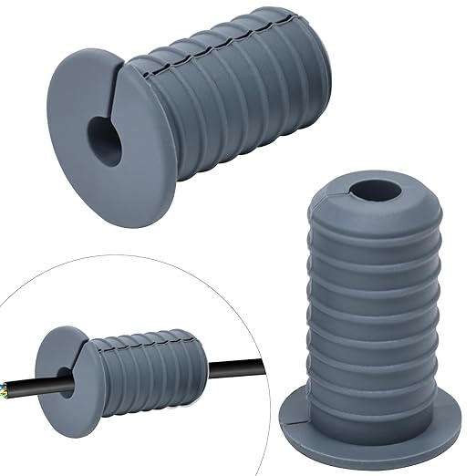 EASYEAH 2pc Starlink Cable Grommet 3/4" Silicone Anti-Slip Wall Hole Pass Through Split Cable Bushings for TV Wire Ethernet Cord, Starlink Cable Routing Kit Accessories,38mm/1.5"Ht, Grey