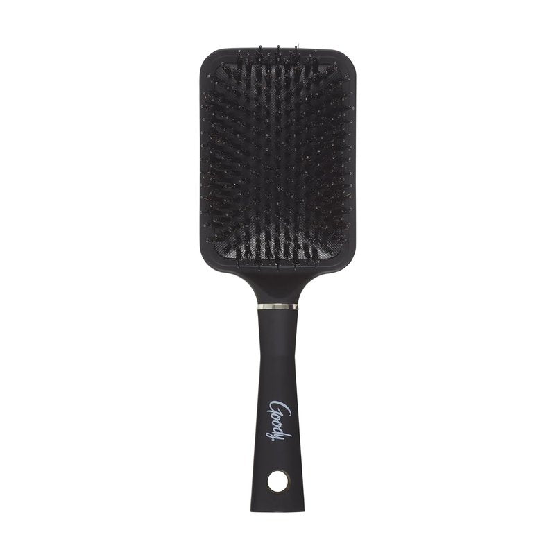 Goody Detangle It Paddle Brush - Custom Style Detangler with Nylon & Boar Bristles | Ideal for Thick Hair, Black