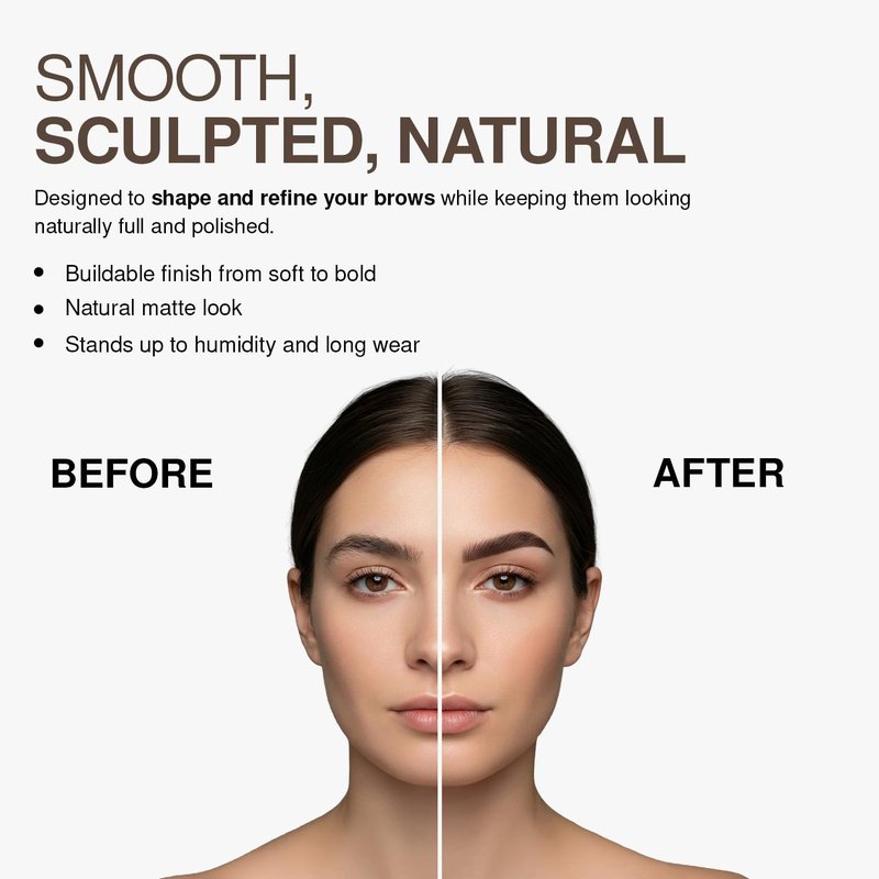 Brow Pomade Waterproof - 24 Hour Smudge-Proof Formula | Dark Brown, Creamy Texture for Defined Brows