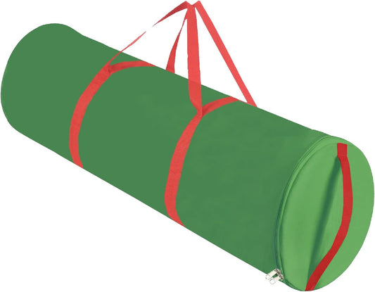 OUTTDID Christmas Wrapping Paper Organizer - Durable 600D Oxford Fabric Storage for 18-25 Rolls | Green with Handles & Zipper