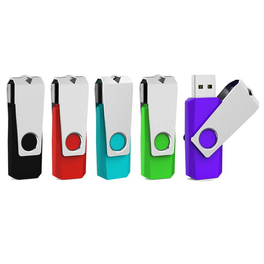 Aiibe 64GB Flash Drive 3.0 5 Pack 64GB USB 3.0 Thumb Drive USB Drives 64 GB Jump Drive Memory Stick Multi Pack 64 GB Flash Drives (64G, 5 Mixed Colors: Black Red Cyan Green Purple)