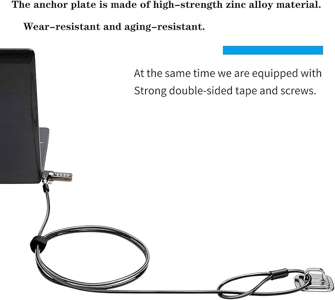 Zolunu 3 Pack Anti Theft Self Adhesive Security Plate for Cables to Lock Down Laptops, Mac Book, Tablets, iPad, or Other Computer
