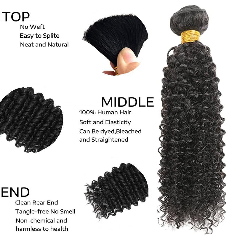 PXCPXC Human Hair Bundles Water Wave Full and Thick for Women Curly Burmese Human Hair Bundles 100% Unprocessed Wet and Wavy Hair Bundles Natural Black Color(16 inch)