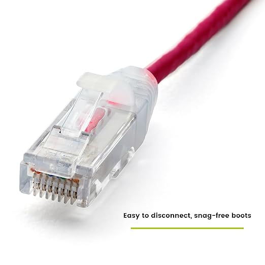 TRUECABLE Cat6 Component Rated Patch Cable, Unshielded (U/UTP), 10ft, Red, 28AWG Stranded Pure Copper, Snagless 10G High-Speed Ethernet Cable, PoE++ 4PPoE 100W, UL Listed, RoHS-3, 5 Pack