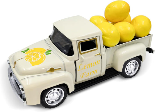 Skiennix Lemon Decor - Mini Fake Lemons for Home & Kitchen | Farmhouse Tabletop Centerpiece, Cream