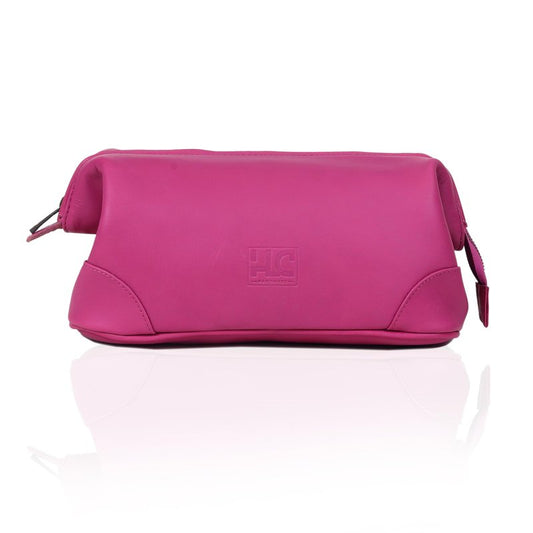HLC Leather Toiletry Bag for Men Best Gift Premium Genuine Dopp Kit Shaving Kit Organizer Travel Kit Pouch Bag 10 inch Size (Pink)
