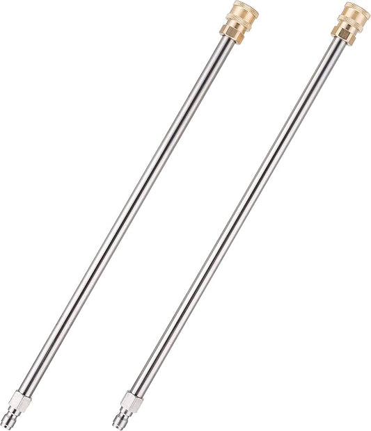JOEJET Power Washer Extension Wand, 17 Inch Stainless Steel Pressure Washer Lance with 1/4 Inch Quick Connect, 2 Pack