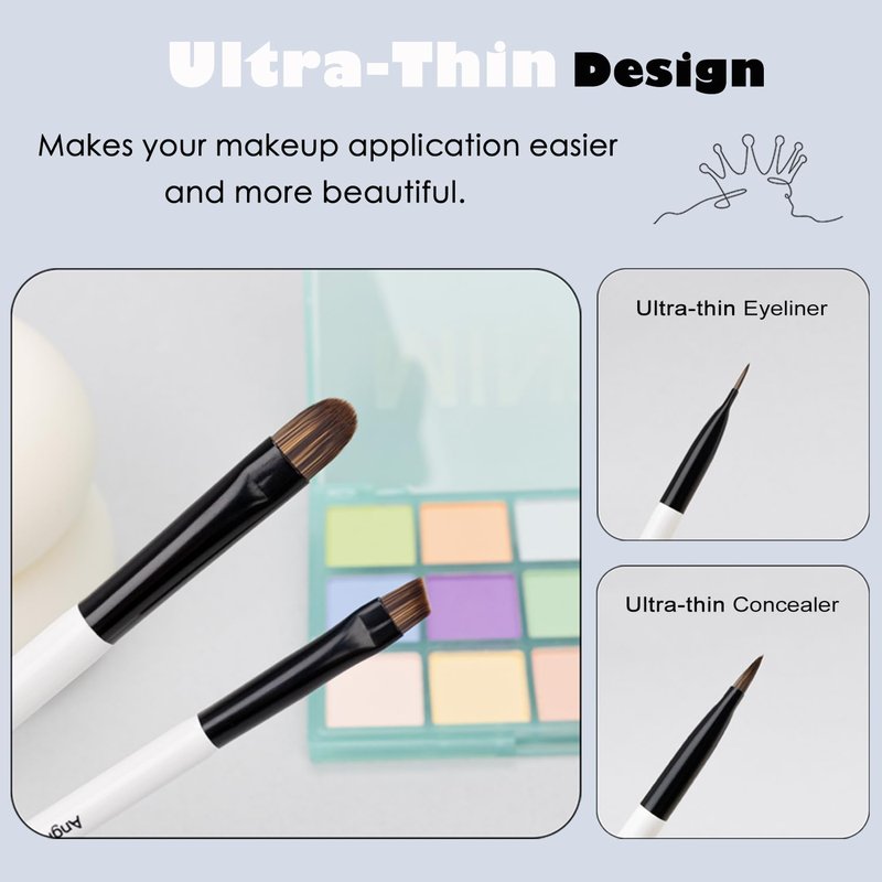 Daily Queen Portable Makeup Brush Set 8pcs Dual Kabuki Powder Concealers Eye shadows Blush Eyeliner Eyebrow Contour Eye blending Brushes (8 IN 16 brush set with waterproof bag)