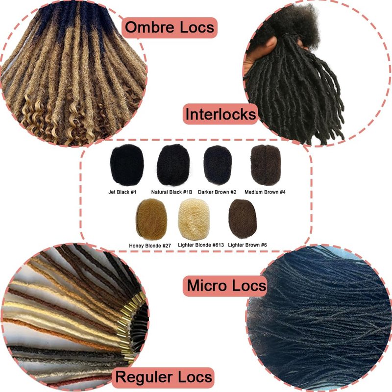 Afro Kinky Human Hair for Dreadlocks - 2 Bundles Natural Black #1B | 8 Inch Length