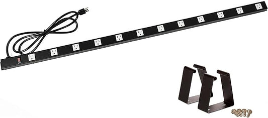 Opentron 12 Outlets 4 Feet Body Heavy Duty Metal Surge Protector Power Strip (4 Feet 12 Outlet 6 Feet Power Cord)