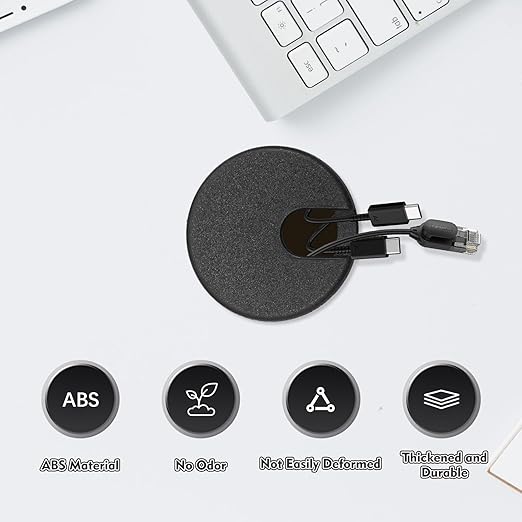 Femeng 2 Pcs Desk Grommet 1.5Inch, ABS Plastic Desk Hole Cover, U-Shaped Desk Wire Hole Insert for Office Home School Computer Desk Equipment Cable Cord Organizer