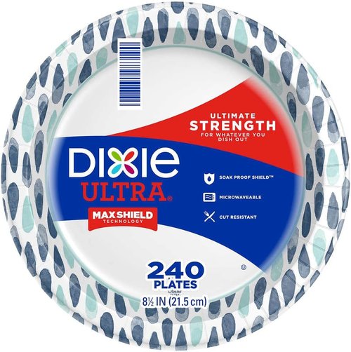 Dixie Ultra Disposable Paper Plates - 8.5 Inch Lunch & Light Dinner Size - 240 Count Pack