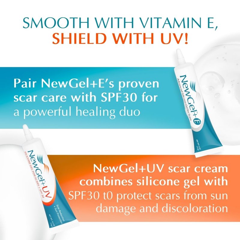 MyNewGel Plus UV Advanced Silicone Scar Gel | Old & New Scars | SPF30 Mineral non-chemical Sunscreen | Ideal for Protecting Scars | Harmful Ultraviolet Rays, 15g (0.5 oz)