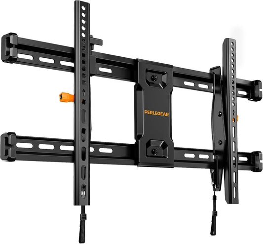 Perlegear Tilting TV Wall Mount - Fits 42–90 Inch TVs | Leveling Adjustment & Low Profile Design, Max VESA 600x400mm