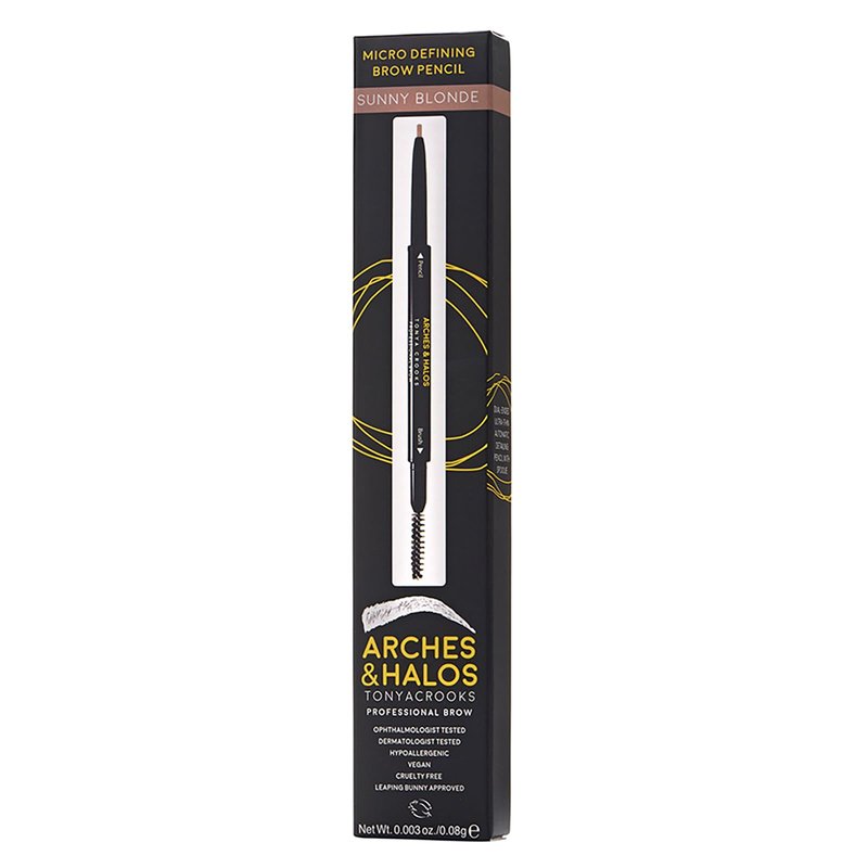 Arches & Halos Micro Defining Brow Pencil - For a Fuller and More Defined Brow, Long-Lasting, Smudge Proof - Vegan and Cruelty Free Makeup - Sunny Blonde, 0.003 oz (Pack of 2)