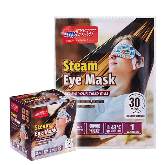 myHOT Steam Eye Mask 20 Pack – Warm Compress Eye Cover for Relief for Dry Eyes, Disposable, Sleeping Eye Heater, Spa, Relaxation, Made in Korea-TSA Compliant