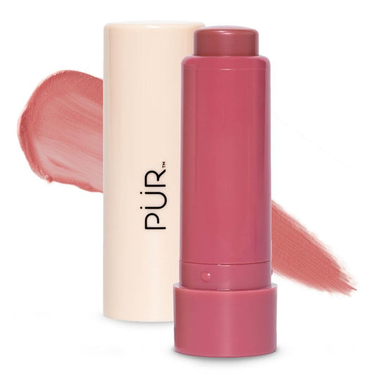 PÜR MINERALS Silky Tint Creamy Multitasking Blush Stick with Peptides, Berry Best - Blush Stick with Natural, Healthy-Looking Glow & Ultra-Creamy Finish - Professional Makeup