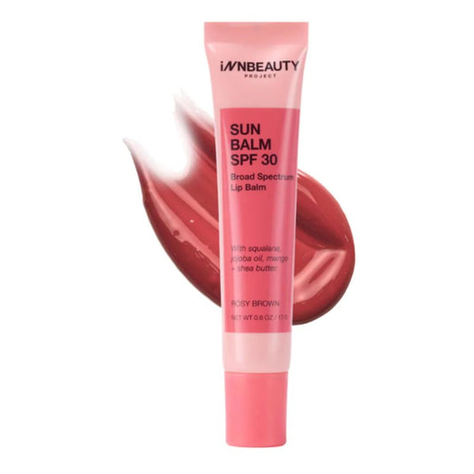INNBEAUTY Project Sun Balm Mineral SPF 30 Lip Balm with Tint, Rosy Brown Shade, 0.6 OZ (17ml)