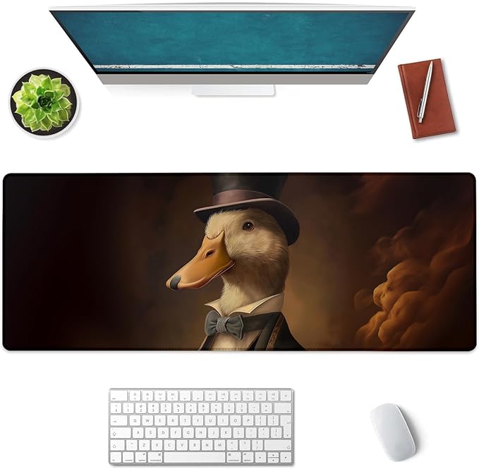 Mounidso Duck Large Mouse Pad, Gaming Mouse Pad, Keyboard Mat, Non-Slip Rubber Base, Office Accessories, Desk Mat, MousePads for School, Work, Home Decor Gifts 31.5" x 11.8"
