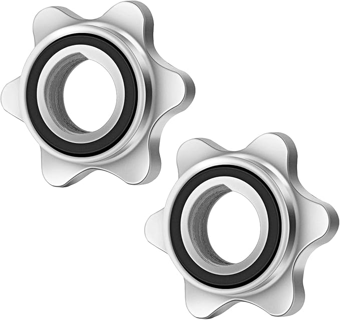 Lamoutor 2Pcs Anti-Slip Hex Nut Collar Screw for Barbell Dumbbell Weight Lifting 30mm