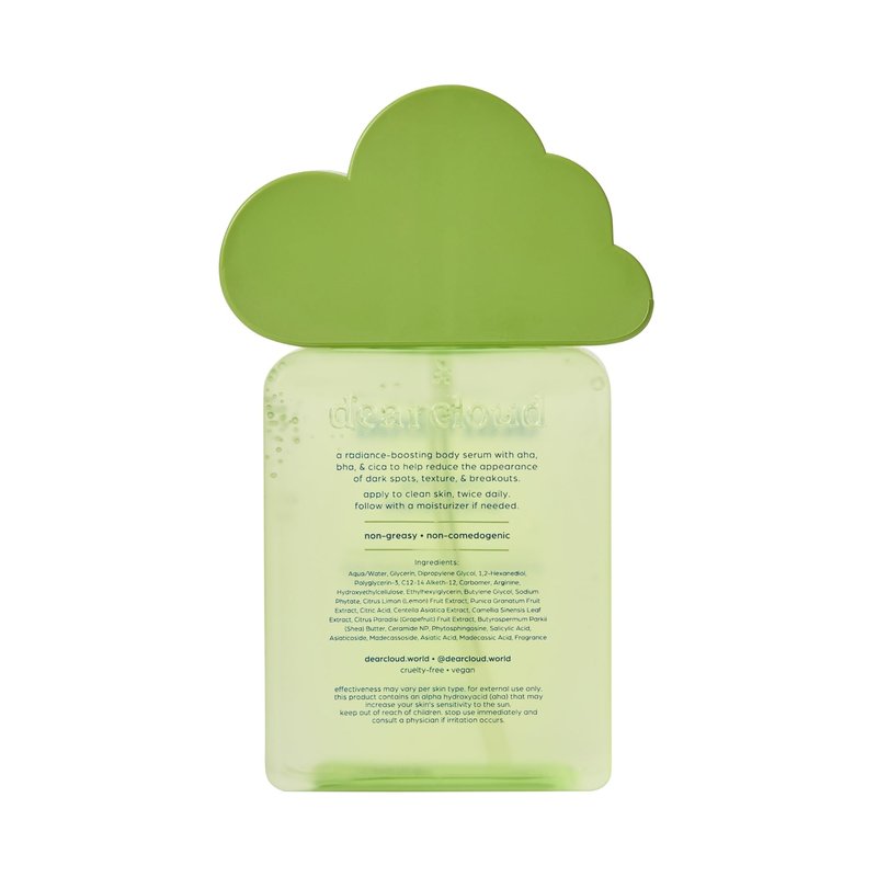 dearcloud Clarifying Body Serum – AHA, BHA, & Cica Korean Skincare for Radiant Skin - Korean skin care body serum for smooth, clear skin (5.24 fl oz)