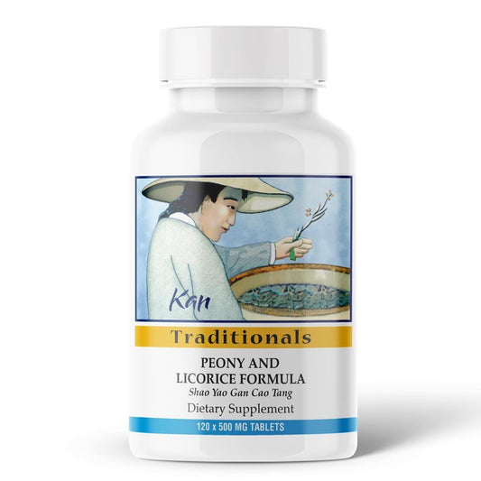 Kan Herb Company Peony & Licorice Formula Tablets – Traditional Chinese Herbal Blend with White Peony Root & Chinese Licorice to Support Liver Balance, Muscle Comfort & Digestive Harmony, 120 Tablets